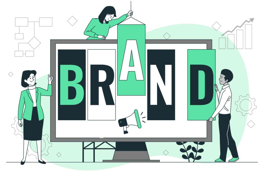 illustrated peoples creating brand