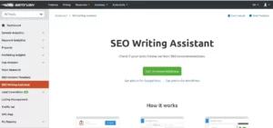 Semrush SEO writing assistant tool