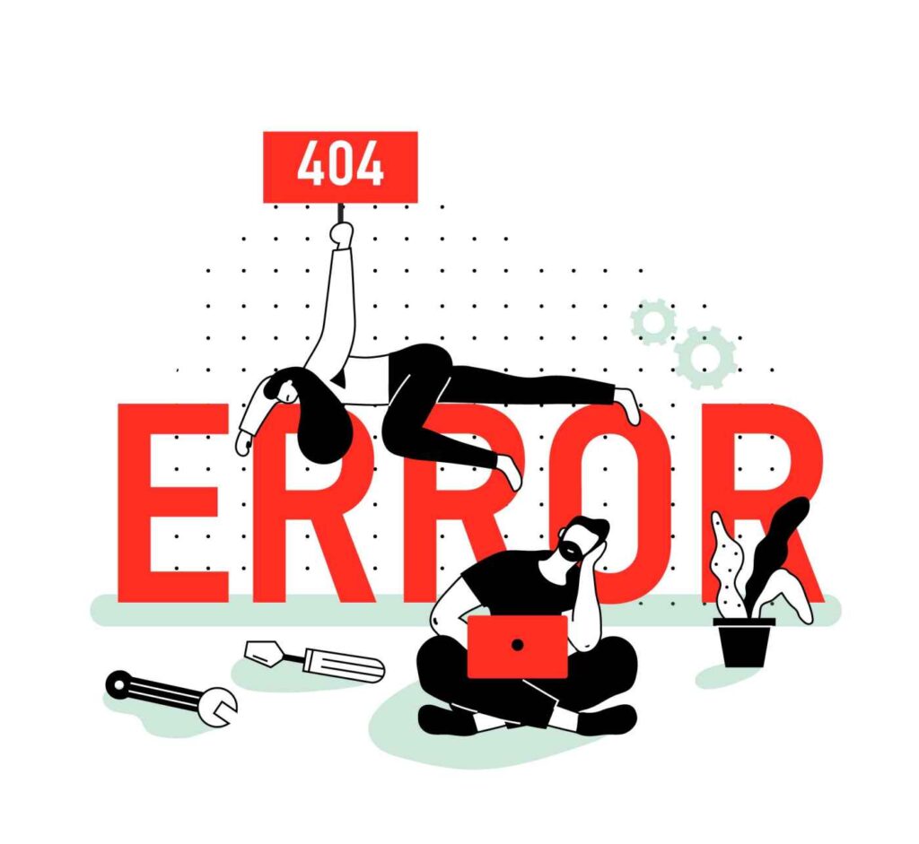 error in webpage by broken links