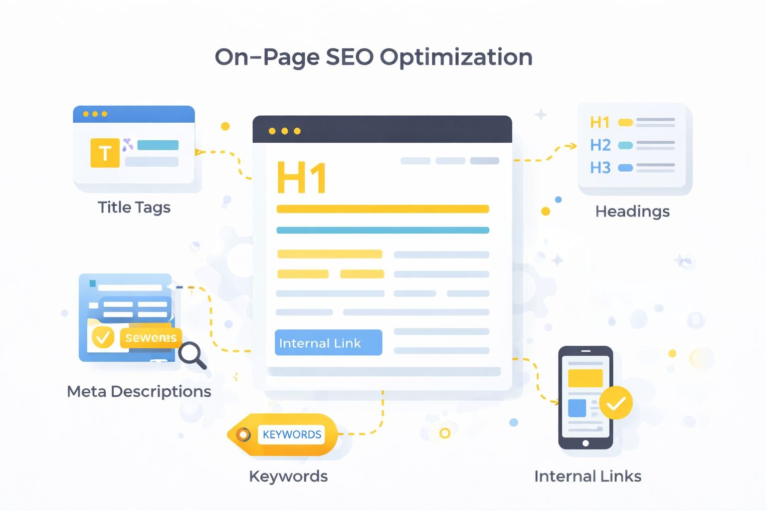 On-page SEO optimization elements infographic